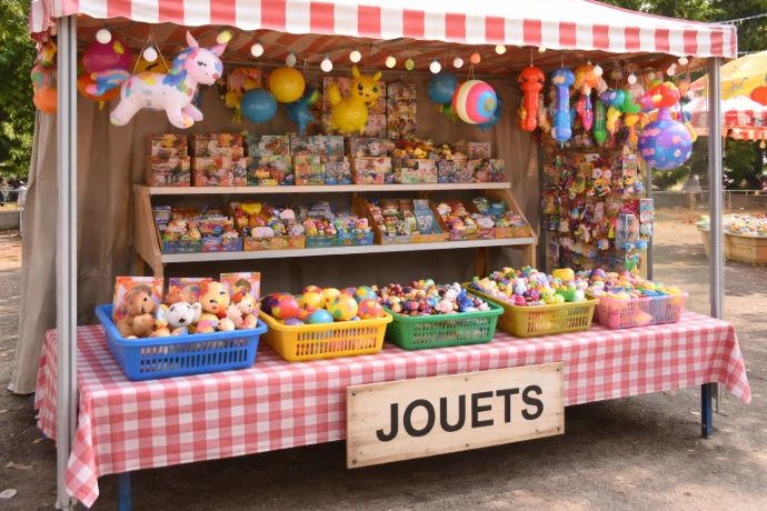 stand de petits jouets à gagner kermesse