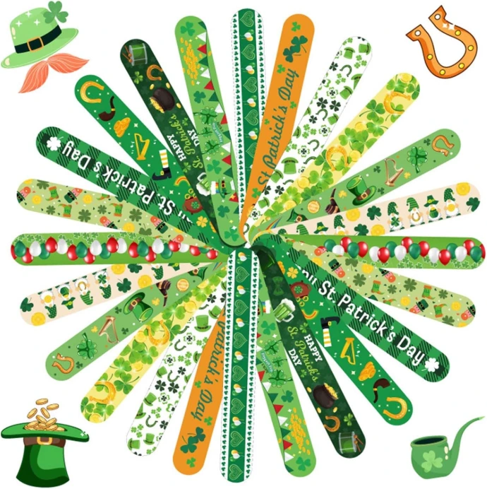 lot de bracelets claps sur le thème de la saint patrick