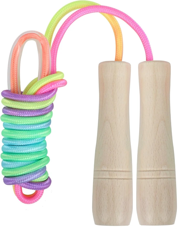 corde a sauter manche en bois