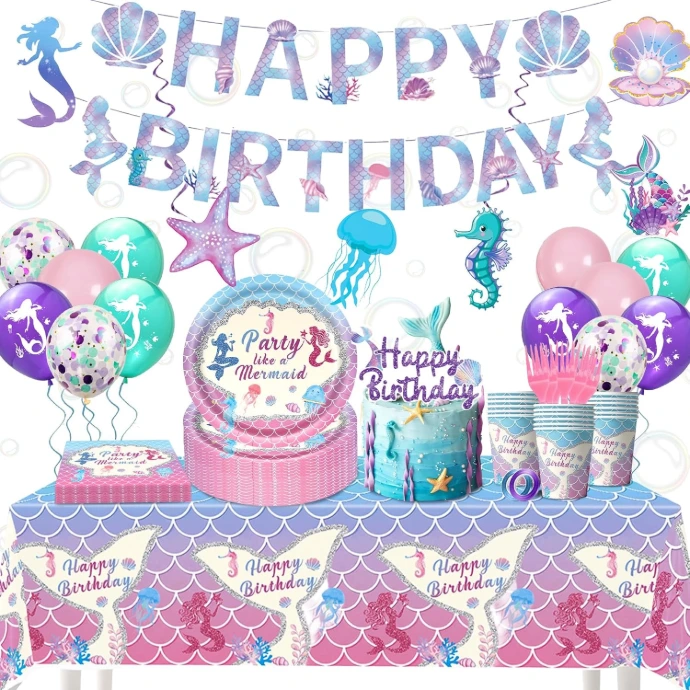 ensemble decoration anniversaire sirène